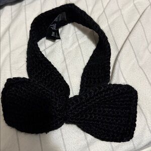 Black Knit Headband with Bow (NEW)